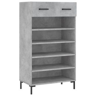 Berkfield Home Shoe Cabinet Concrete Grey 60x35x105 cm Engineered Wood | Size: 60 x 35 x 105 cm