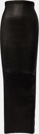 Rick Owens Gonna lunga Dirt Pillar in pelle