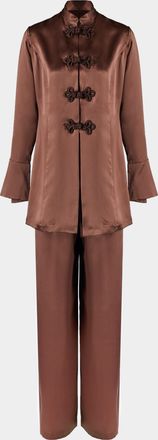 Loretta Caponi Azalea Silk Pajama Set