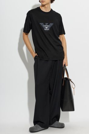 Emporio Armani T-shirt With Printed Logo, Mens, Black
