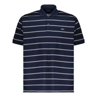 Paul & Shark Paul & Shark, Polo Shirts, male, Blue, Size: 2XL Striped Polo with Logo