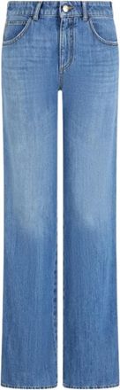 Emporio Armani J9D Mid-Rise Jeans met Uitlopende Zoom - Dames - Regular Fit Jeans - Blauw - W31 - Katoen - Jeans