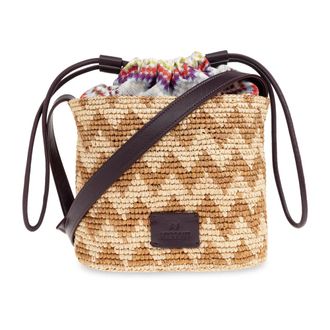 Missoni Bucket Bags, female, Beige, Size: ONE SIZE Small Shoulder Bag With Logo