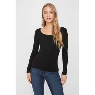 Vero Moda longsleeve VMMAXI met katoen zwart