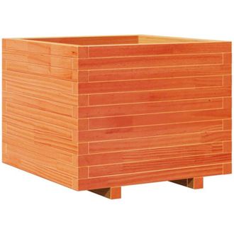 vidaXL Vidaxl - Jardinera Madera Maciza De Pino Marr&oacute;n Cera 60x60x49,5 Cm