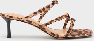 Charles & Keith Jessy Leopard-Print Bow Heeled Sandals