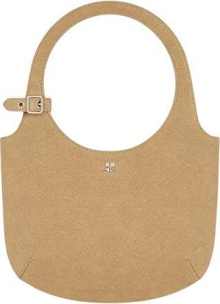 Courrèges Tassen, Dames, Beige, ONE Size, Suède, Nude Suède Schoudertas