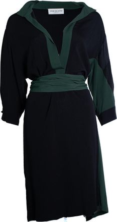 Dries Van Noten Dries van Noten, black and green wrap dress