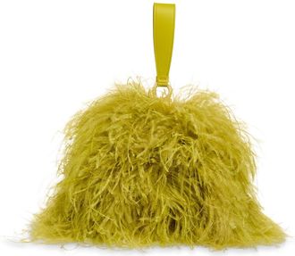 Ferragamo Mini Double Gancini Feather Clutch in 001 Antique Yellow at Nordstrom