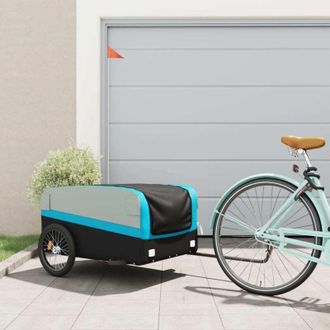 vidaXL Vidaxl - Remolque Para Bicicleta Hierro Negro Y Azul 45 Kg