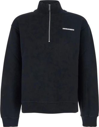 Dsquared2 Heren, Sweatshirts & Hoodies, Zwart, Maat: S Katoen