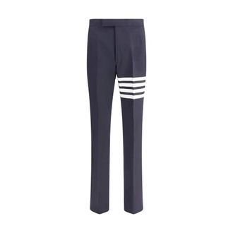 Thom Browne Slim-fit Trousers, male, Blue, XS, 4-Bar Wool Trousers