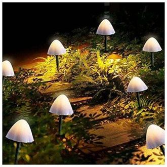 OEM Luces Solares Para Jard&iacute;n Exterior, Paquete De 12 Luces Led Con Forma De Hongo Para Caminos, Guirnaldas De Luces Solares Impermeables Para Exteriores,
