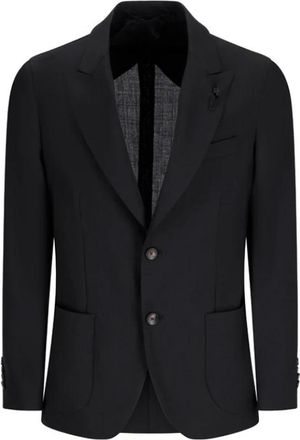 Lardini Cool Wool Single-Breasted Pak - Heren - Blazers - Zwart - S - Wol - Jassen