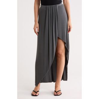 Go Couture Gathered Maxi Skirt in Black at Nordstrom Rack, Size X-Large
