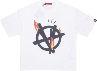 Acupuncture Flamed Logo T-shirt Soft Fit Crewneck - Heren - T-shirts - Wit - XL - Katoen - Tops