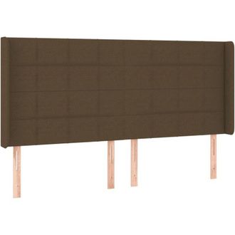 vidaXL Cabecero Con Led De Tela Marr&oacute;n Oscuro 203x16x118/128 Cm Vidaxl