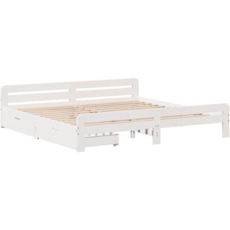vidaXL Estructura De Cama Sin Colch&oacute;n Madera Maciza Blanca 200x200 Cm Vidaxl