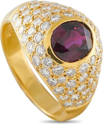 Luxury Bazaar 18K Yellow Gold 1.70ct Diamond and Ruby Ring MF35-050726