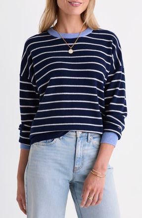 Vineyard Vines Stripe Cashmere Sweater in Stripe Nautical Navy at Nordstrom, Size X-Small