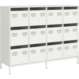 vidaXL Vidaxl - Aparador De Acero Laminado En Fr&iacute;o Blanco 135x39x103,5 Cm
