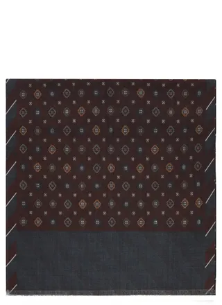 Altea Bordeaux Wool Geometric Scarf