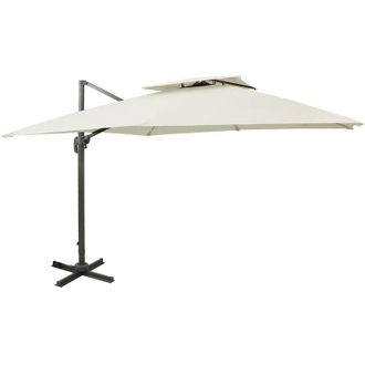 vidaXL Sombrilla Jard&iacute;n Voladiza Con Cubierta Doble Arena 300x300 Cm Vidaxl