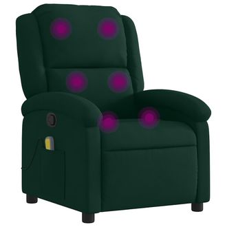 vidaXL Vidaxl - Sill&oacute;n De Masaje Reclinable De Terciopelo Verde Oscuro