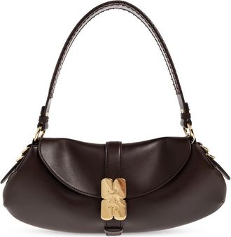 Ganni Eco Leren Tas - Dames - Schoudertassen - Rood - ONE Size - Leer - Tassen