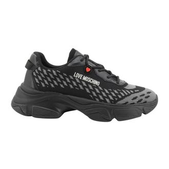 Love Moschino Schoenen, Dames, Zwart, 40 EU, Leer, Sneakers