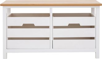 Premier Housewares Newport 2 Drawer Bench, Coastal Design