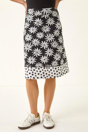 Roman Floral Star A-Line Skirt
