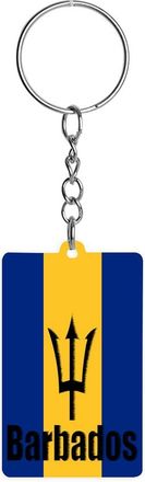 Generic Barbados Flag Barbadian Personalised Cute Keychain Car Keyring with Acrylic Pendant Wallet Backpack Bag