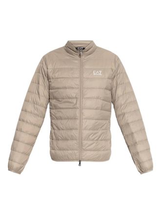 Emporio Armani quilted logo jacket - Neutrals