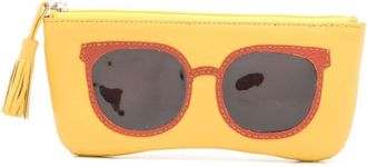 Sarah Chofakian appliquéd leather sunglasses case - women - Goat Skin - One Size - Yellow