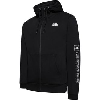 The North Face Mens M Outline Logo Box Hoodies Black Cotton - Size Medium