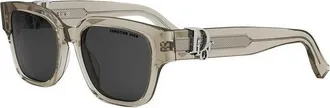 Dior OBLIQUES1F78A0 Crystal Khaki Square Full-Rim Sunglasses - Green