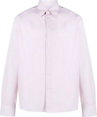 Lanvin Casual Shirts, male, Pink, L, Classic Pinstripe Cotton Shirt