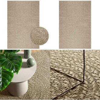 vidaXL Tappeto ZIZUR Beige 160x230 cm Aspetto Iuta Interni ed Esterni - Tappeto in polipropilene - Tappeto con effetto juta