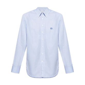 Etro Lichtblauw overhemd met Pegasus-motief - Heren - Casual Overhemden - Blauw - 2XL - Overhemden
