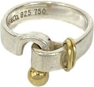 Tiffany & Co. Gold Silver Yellow Gold (18K) Silver 925 Band Ring (Pre-Owned)