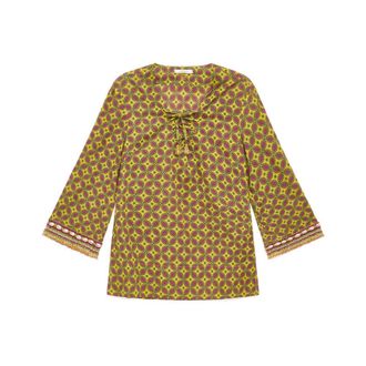 Maliparmi Maliparmi, Overhemden, Dames, Veelkleurig, XL, Katoen, Floral Spin Kaftan
