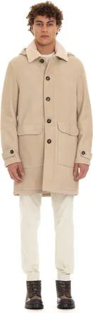 Eleventy Shearling Coat with Detachable Hood