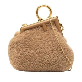 Fendi Pre-owned Shearling Wool Crossbody Bag - Dames - Pre-owned - Beige - Maat: ONE Size Wol