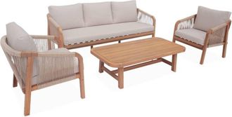 Sweeek 5-seater wooden garden furniture set, Parana, 188x78.5x69.5 cm