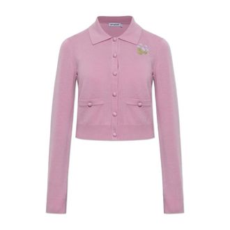 Self Portrait Truien & Vesten, Dames, Roze, M, Wol, Cardigan met zakken