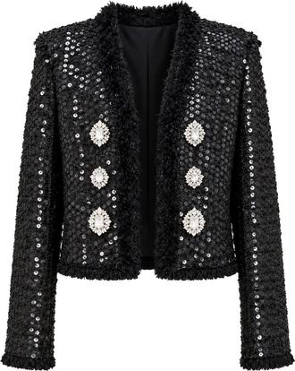 Philipp Plein Bolero - Dames - Jassen - Zwart - Maat: XS Tweed