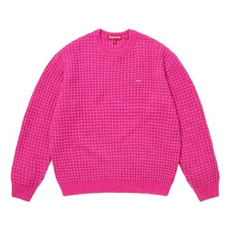 SUPREME Small Box Waffle Sweater Pink FW25SK21-PINK