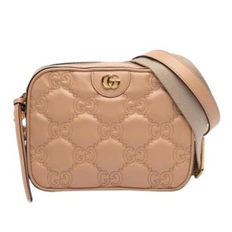 Gucci Pre-owned Quilted Crossbody Bag - Dames - Pre-owned - Beige - Maat: ONE Size Leer