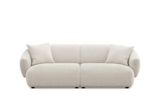 Castlery Auburn Sofa Customized, Performance Classic Twill, Cream, Spill Resistant, Modular for Castlery